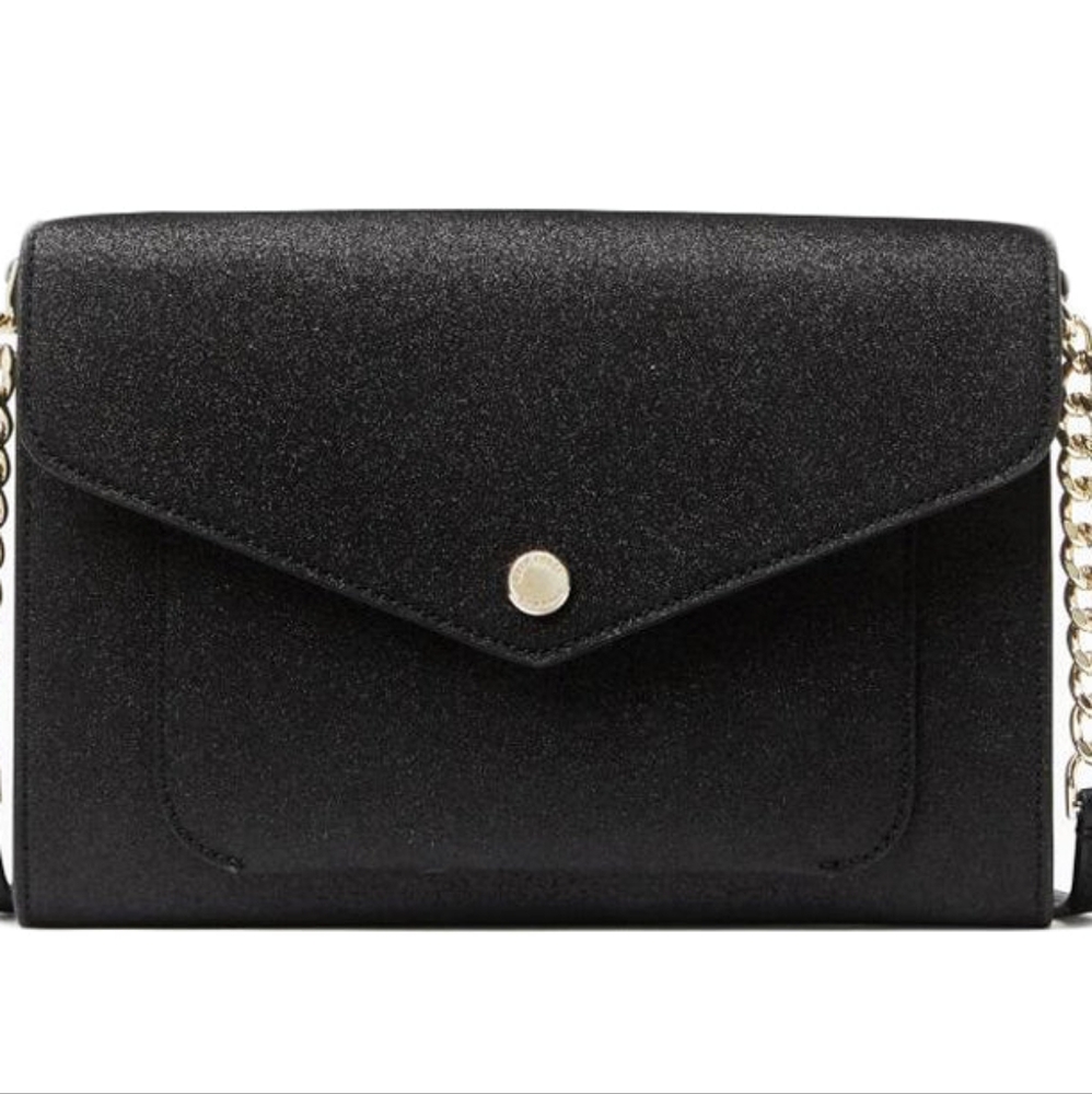 Kate Spade♠️NY Black	 Flap Tinsel Shimmer Crossbody Bag NWT
